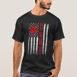 T-shirt Meilleur Chat Papa Ever Drapeau Père Fête Kitty Me