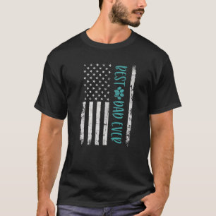 T-shirt Meilleur Chat Papa Jamais Avec Nous Drapeau Améric