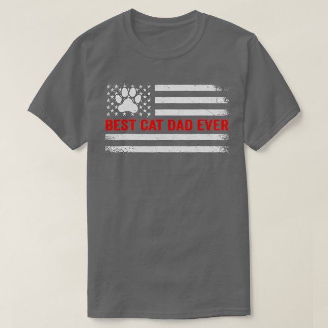 T-shirt Meilleur Chat Papa Jamais Chat Papa Daddy Drapeau  (Design devant)