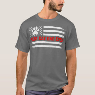 T-shirt Meilleur Chat Papa Jamais Chat Papa Daddy Drapeau 