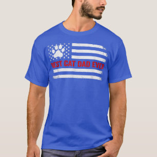 T-shirt Meilleur Chat Papa Jamais Drapeau Américain Amoure