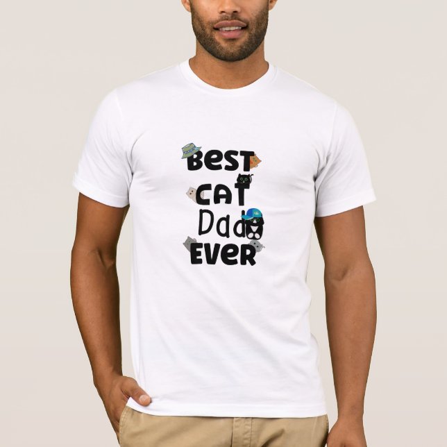 T-shirt Meilleur Chat Papa Jamais Partis Pêche Mignons Cha (Devant)