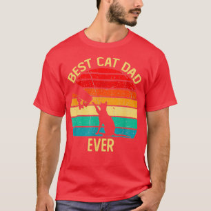 T-shirt Meilleur Chat Papa Jamais Retro Vintage Cadeau Paw