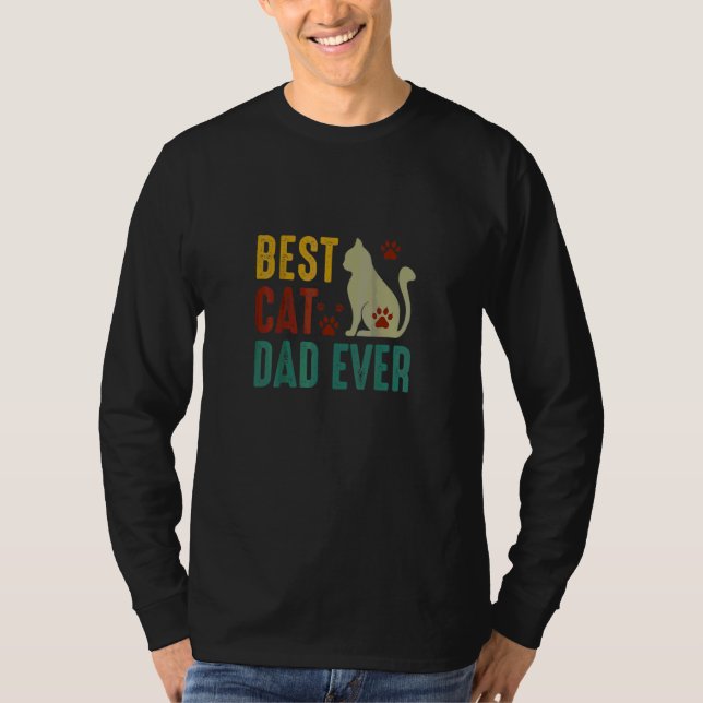 T-shirt Meilleur Chat Papa Joyeux Fête des pères (Devant)