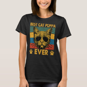 T-shirt Meilleur Chat Poppa Jamais Chat Papa Père Jour