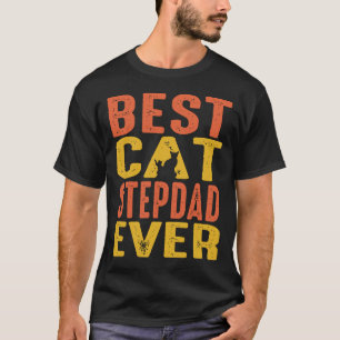 T-shirt Meilleur Chat STEPDAD Jamais Rétro Vintage