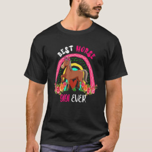 T-shirt Meilleur Cheval Gigi Ever Cute Horse Bow Cravate F