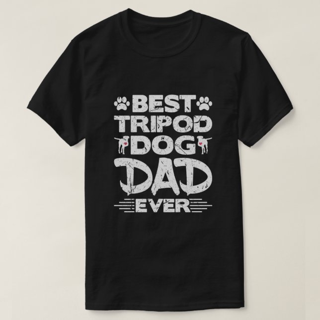 T-shirt Meilleur Chien À Tripod Papa Jamais Amputé Trois C (Design devant)