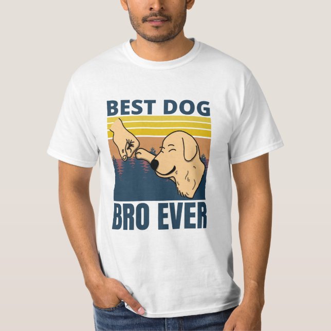 T-shirt meilleur chien bro jamais - amoureux des chiens (Devant)