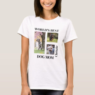T-shirt Meilleur chien du monde Maman Nom personnalisé Cad