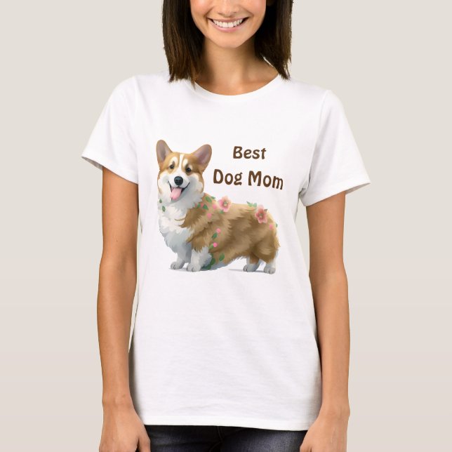 T-shirt Meilleur Chien Maman Corgi pour l'humeur positive (Devant)