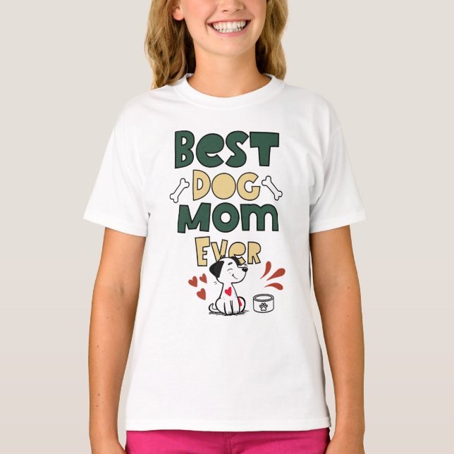 T-shirt Meilleur Chien Maman Jamais - Joli Chiot Amour Des (Devant)