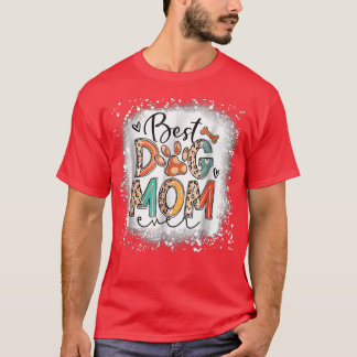 T-shirt Meilleur Chien Maman Jour Bleached Mère Fête Mère 