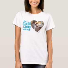 T-shirt  Meilleur Chien Maman Jour Nom Animal Photo Bleu