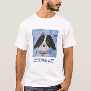 T-shirt Meilleur chien papa Black et blanc Loose Furie sur