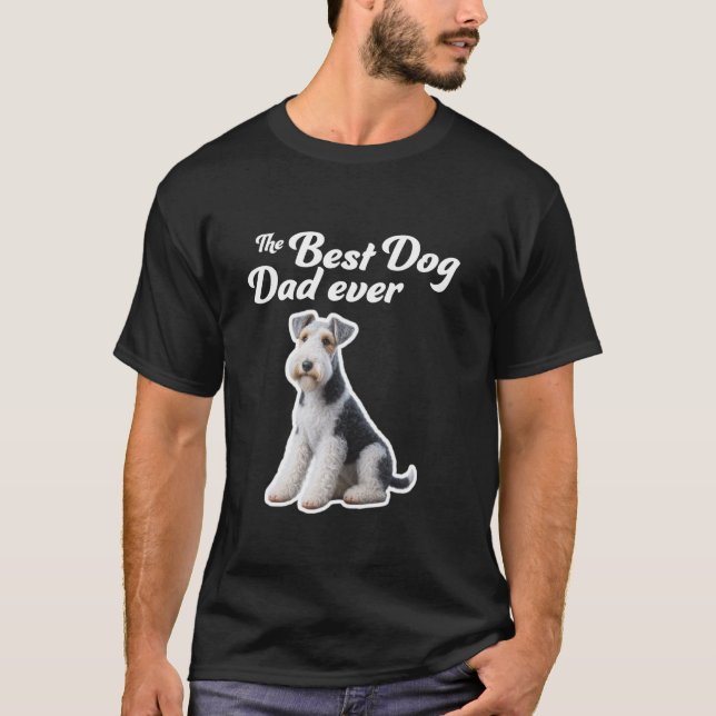 T-shirt Meilleur Chien Papa Ever - Fil Fox Terrier (Devant)