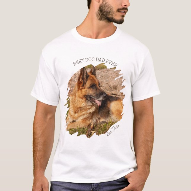 T-shirt Meilleur Chien Papa Jamais Amusant Personnalisé An (Devant)
