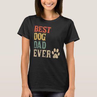 T-shirt Meilleur Chien Papa Jamais Chien Vintage Papa