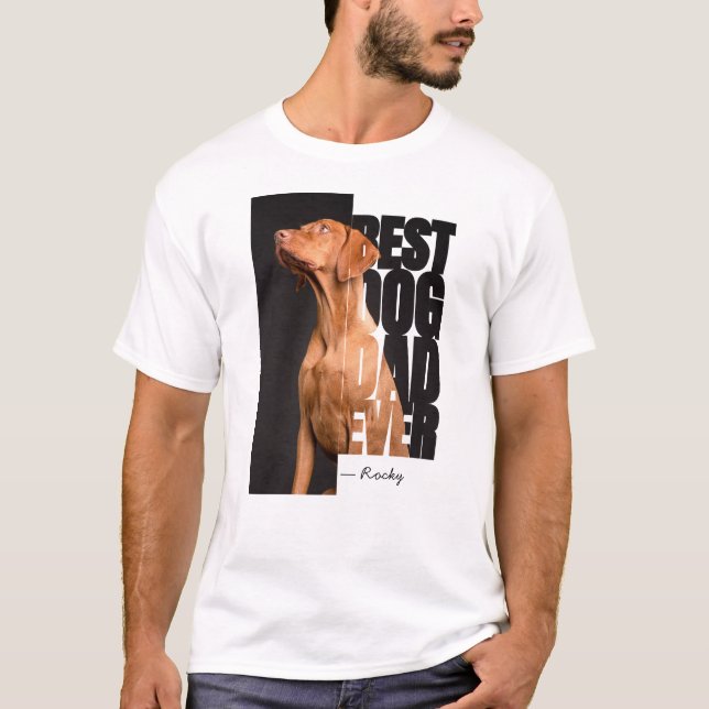 T-shirt Meilleur Chien Papa jamais Citer avec Photo et Nom (Devant)