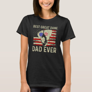 T-shirt Meilleur Chien Papa Jamais Drapeau Américain Papa 