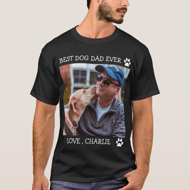 T-shirt Meilleur Chien Papa Jamais Fête des pères Photo pe (Devant)