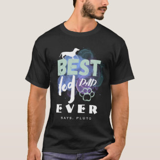 T-shirt Meilleur Chien Papa Jamais Paw Aquarelle