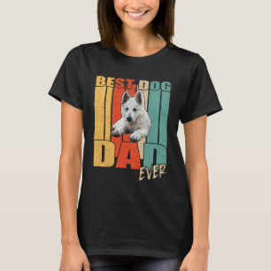 T-shirt Meilleur Chien Papa Jamais Rétro Blanc Allemand Be