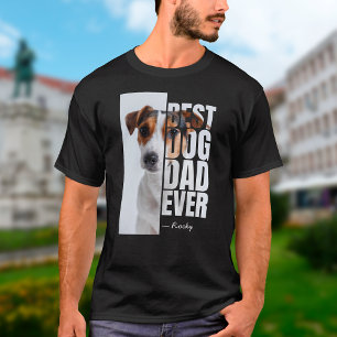 T-shirt Meilleur Chien Papa Jamais Unique Photo et Nom Per