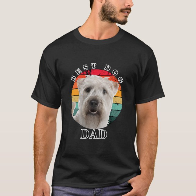 T-shirt Meilleur Chien Papa Soft Coated Wheaten Terrier (Devant)