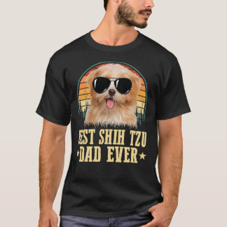 T-shirt Meilleur Chien Vintage Shih Tzu Papa