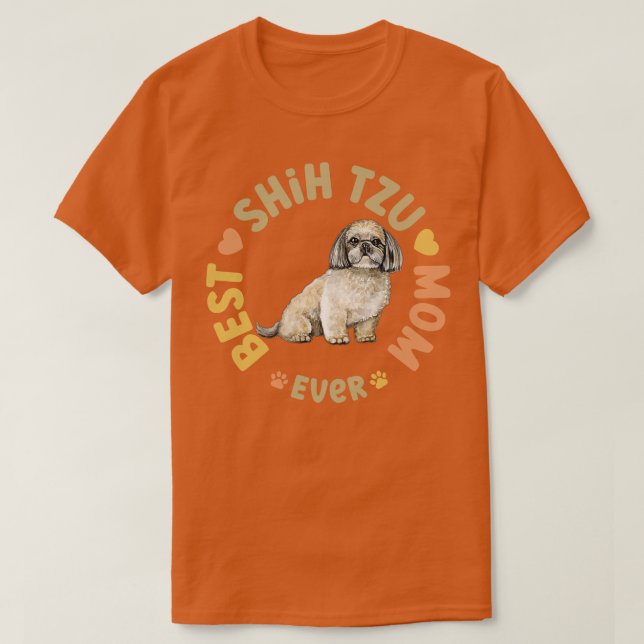 T-shirt Meilleur Chih Tzu Maman Jamais (Design devant)