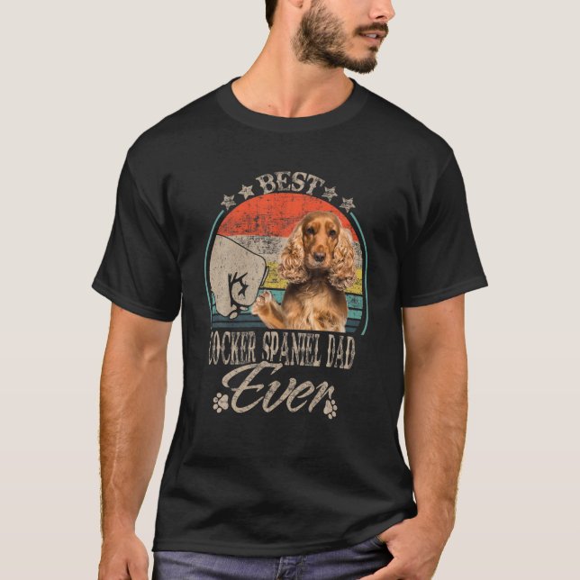 T-shirt Meilleur Cocker Espagnol Papa Jamais - Poing Vinta (Devant)