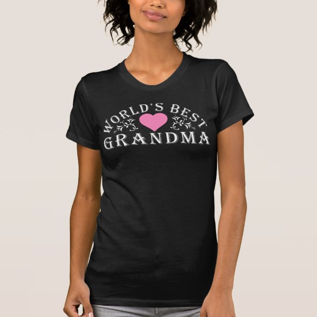 T-shirt Meilleur coeur rose de grand-mère au monde (Devant)