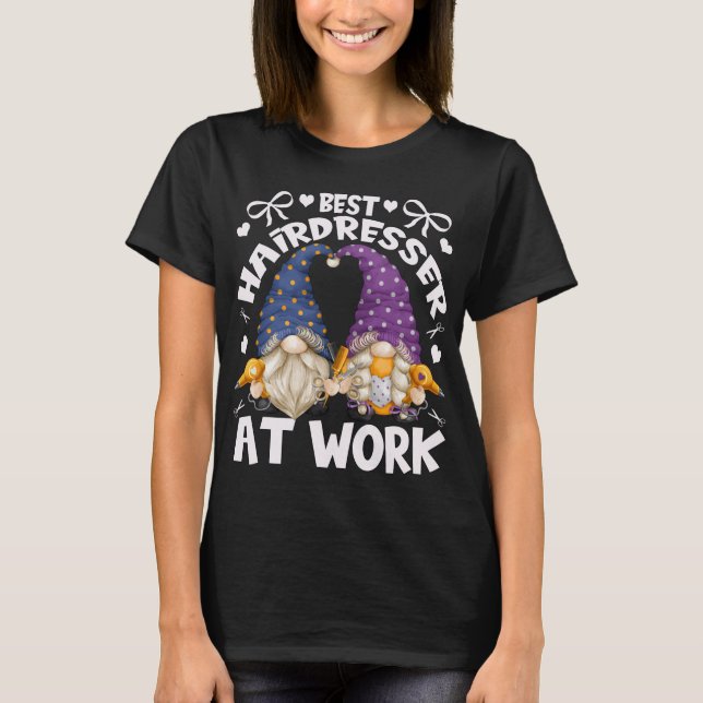 T-shirt Meilleur Coiffeur Gnomes Pour Maman Avec Barbier D (Devant)