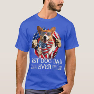T-shirt Meilleur Corgi Papa Jamais Drapeau Américain 4 jui