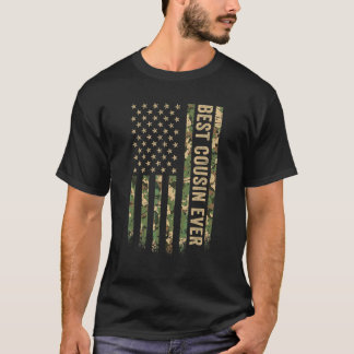 T-shirt Meilleur Cousin Jamais Drapeau Américain Camo Vété