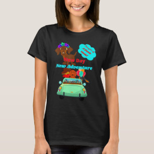 T-shirt Meilleur Dachshund Funny Wiener Chien New Day Posi