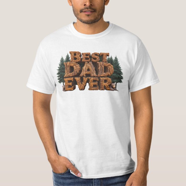 T-shirt *~* MEILLEUR DAD JAMAIS ours Fête des pères Rustiq (Devant)