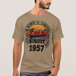 T-shirt Meilleur D'Août 1957 65E Cadeau Anniversaire Pour 