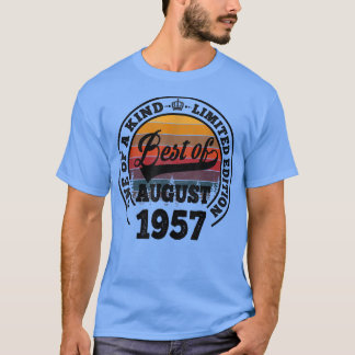 T-shirt Meilleur D'Août 1957 65E Cadeau Anniversaire Pour 
