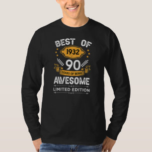 T-shirt Meilleur De 1932 Cadeaux 90 Ans 90e Anniversaire
