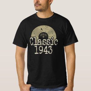 T-shirt Meilleur De 1943 Vinyl Classique, Né En 1943 Anniv