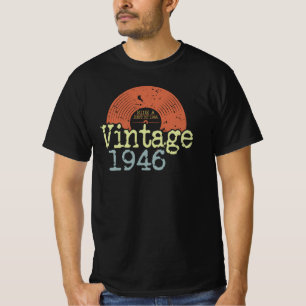 T-shirt Meilleur De 1946 Vinyl Vintage, Né En 1946 Anniver