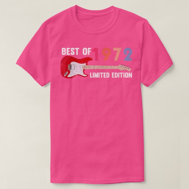 T-shirt Meilleur de 1972 50 ans Guitare Music Fan Annivers (Design devant)