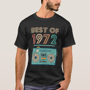 T-shirt Meilleur De 1972 50E Anniversaire Cassette Retro V