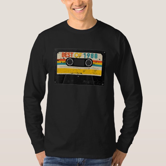T-shirt Meilleur De 1988 35e Anniversaire Bande De Cassett (Devant)