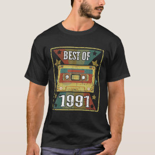 T-shirt Meilleur De 1991 Bande De Cassette Vintage Rétro C