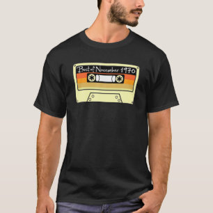 T-shirt Meilleur De Novembre 1970 Anniversaire Cassette Mi