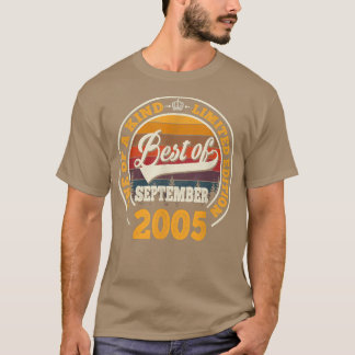 T-shirt Meilleur De Septembre 2005 17E Anniversaire Cadeau