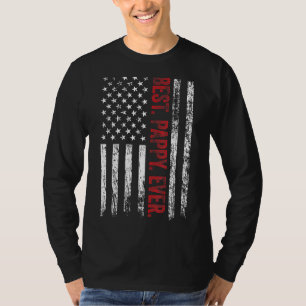 T-shirt Meilleur des hommes Pappy Jamais Américain Drapeau